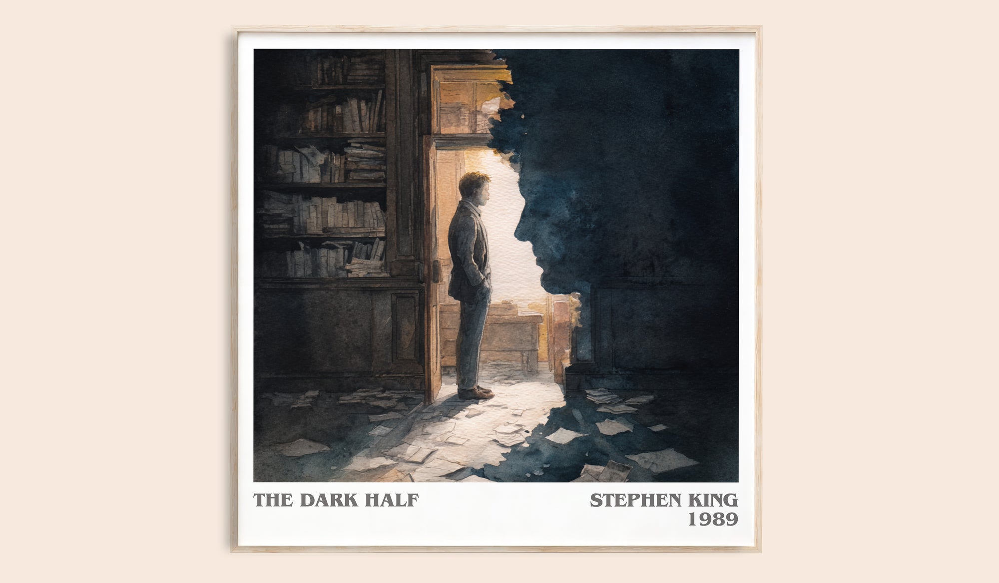 The Dark Half literary book poster by Stephen King – framed literary art print