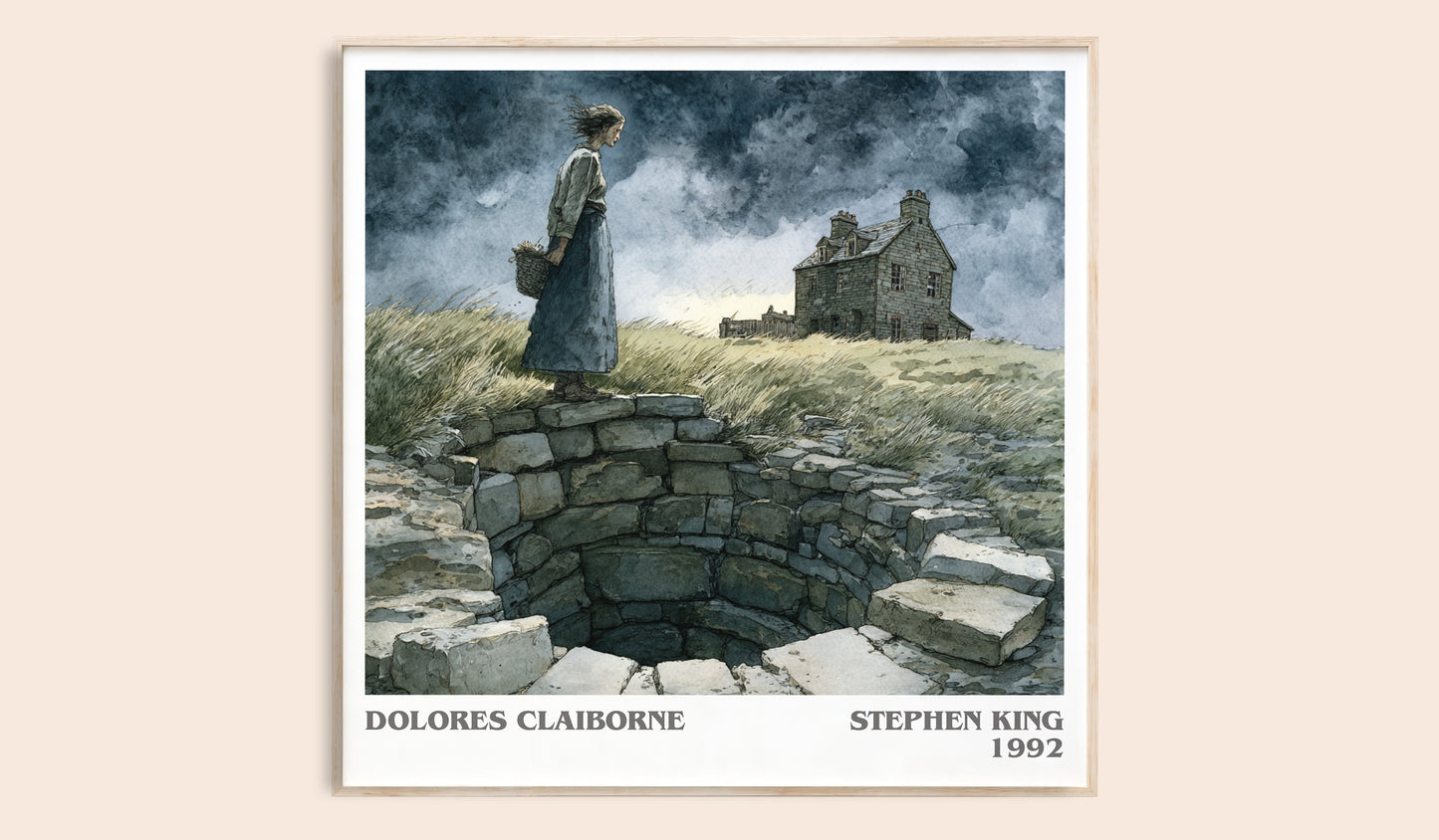 Dolores Claiborne literary book poster by Stephen King – framed literary art print