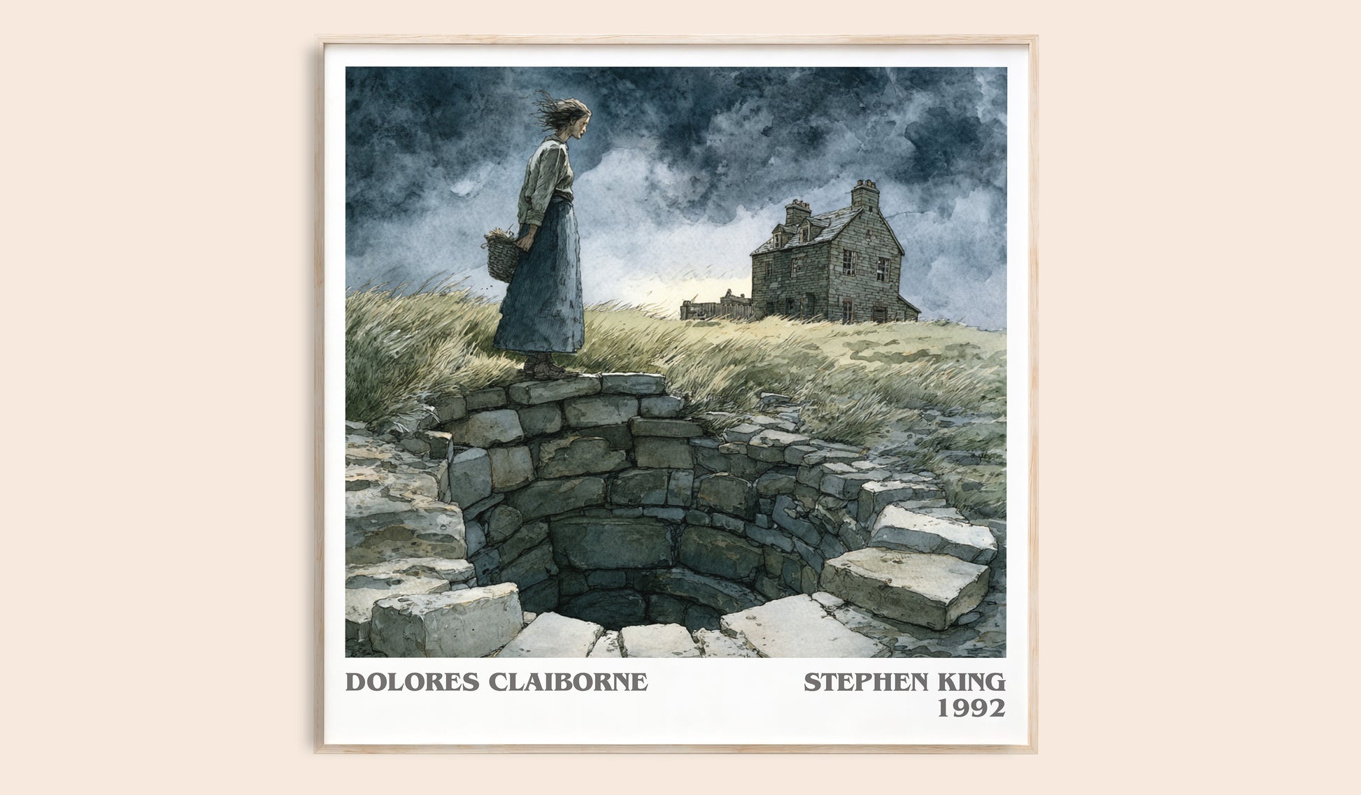 Dolores Claiborne literary book poster by Stephen King – framed literary art print