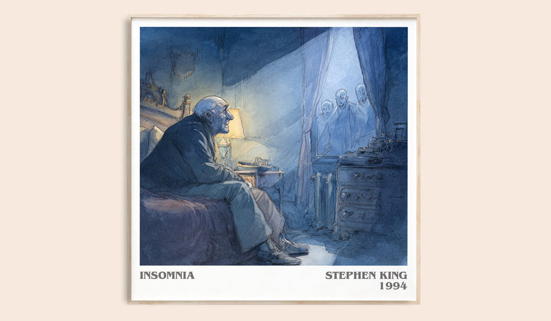 Insomnia literary book poster by Stephen King – framed literary art print
