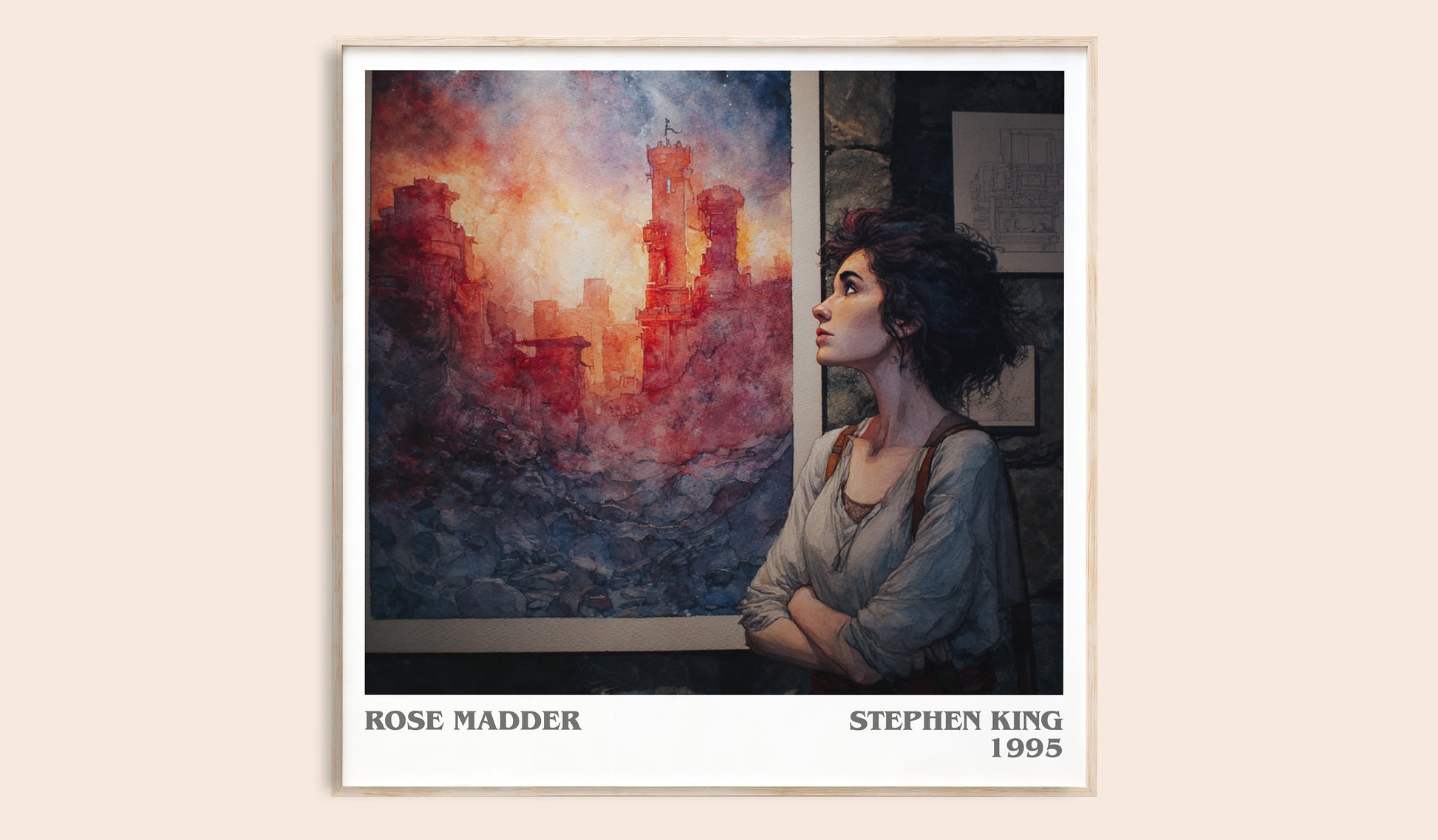 Rose Madder literary book poster by Stephen King – framed literary art print