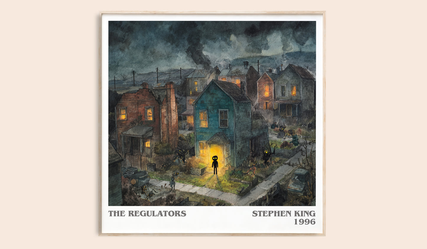 The Regulators literary book poster by Stephen King – framed literary art print