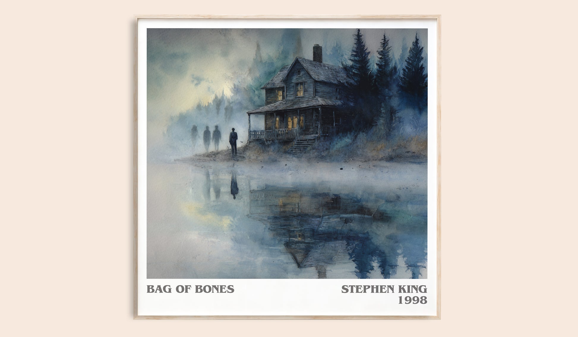 Bag of Bones literary book poster by Stephen King – framed literary art print