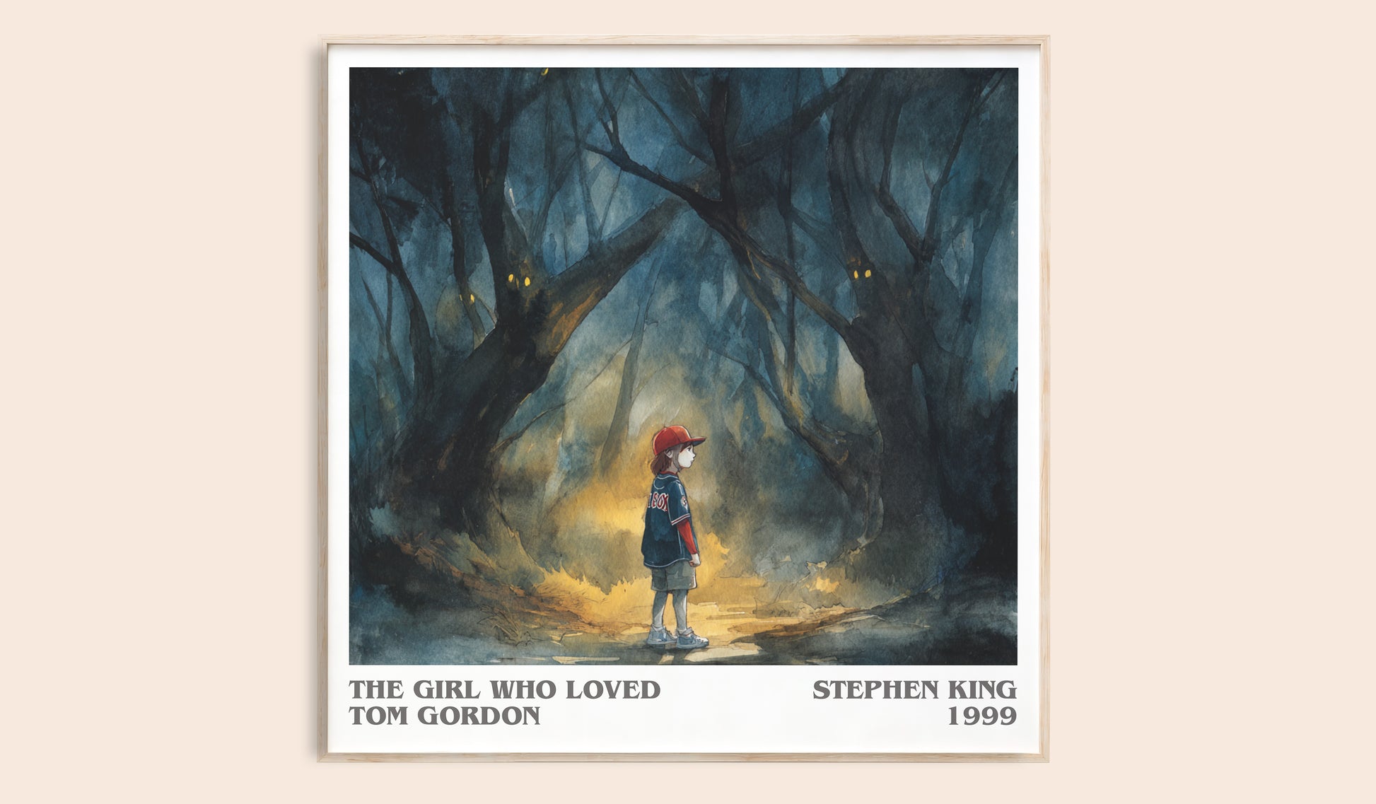 The Girl Who Loved Tom Gordon literary book poster by Stephen King – framed literary art print