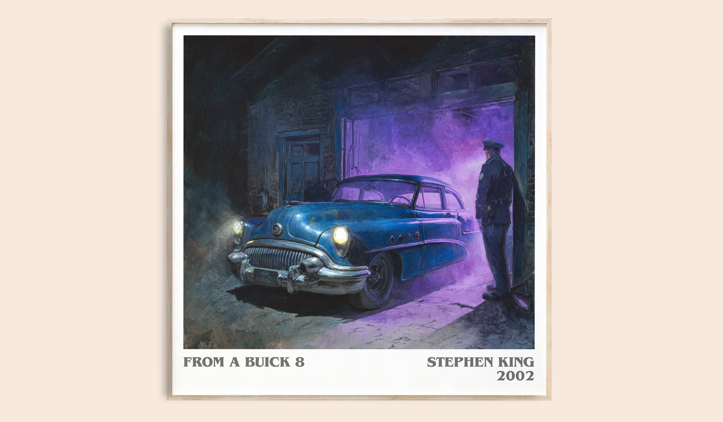 From a Buick 8 literary book poster by Stephen King – framed literary art print