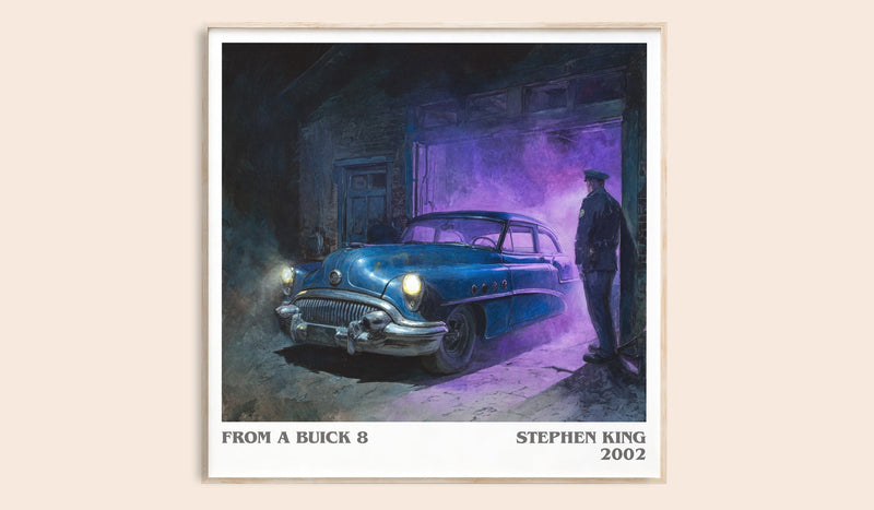 From a Buick 8 literary book poster by Stephen King – framed literary art print