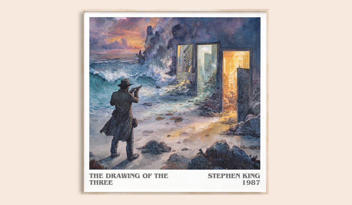 The Drawing of the Three literary book poster by Stephen King – framed literary art print