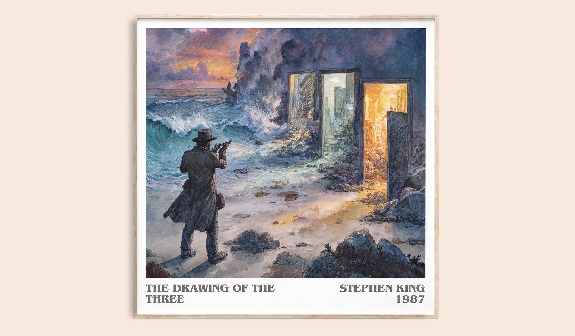 The Drawing of the Three literary book poster by Stephen King – framed literary art print