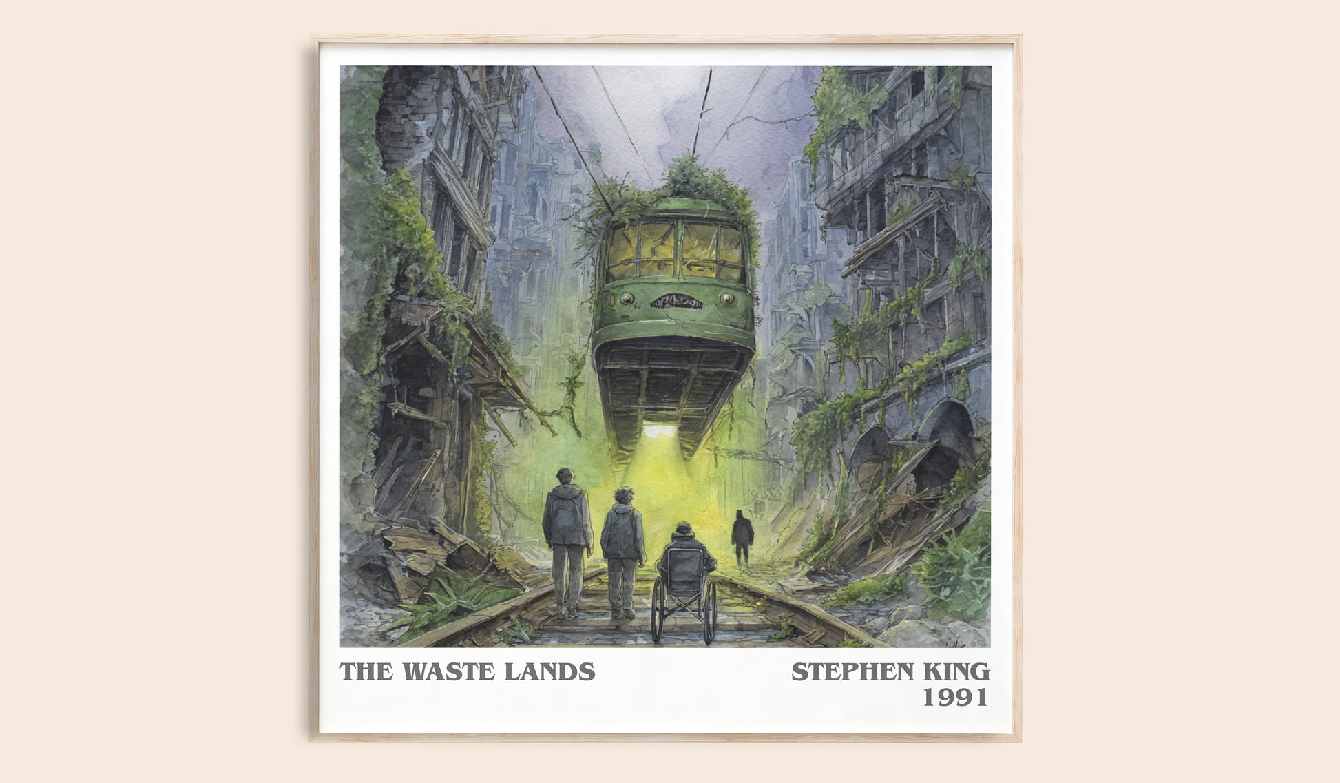 The waste lands literary book poster by Stephen King – framed literary art print