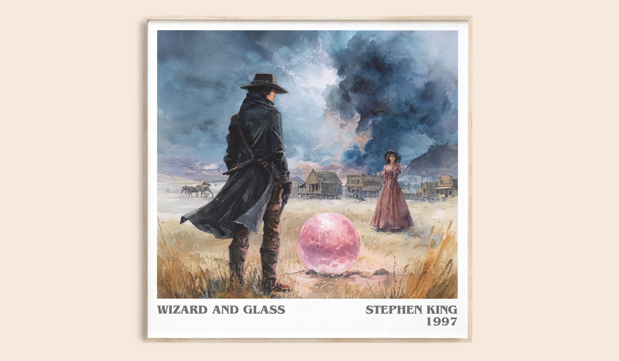 Wizard and Glass literary book poster by Stephen King – framed literary art print