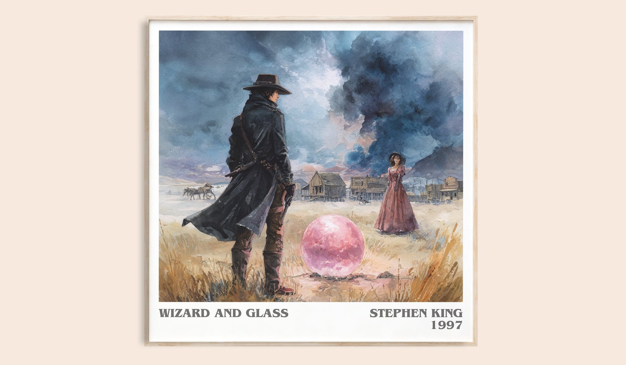 Wizard and Glass literary book poster by Stephen King – framed literary art print