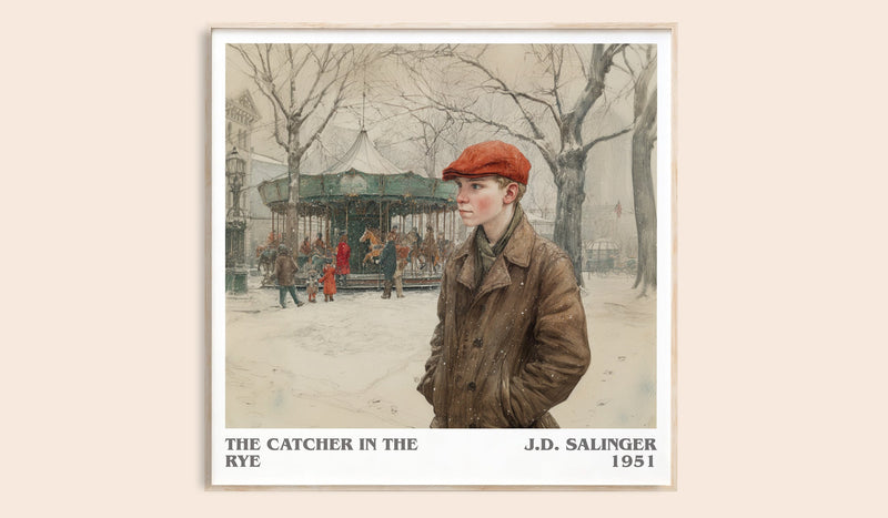 The Catcher in the Rye Literary Art Print by J. D. Salinger (Square style)