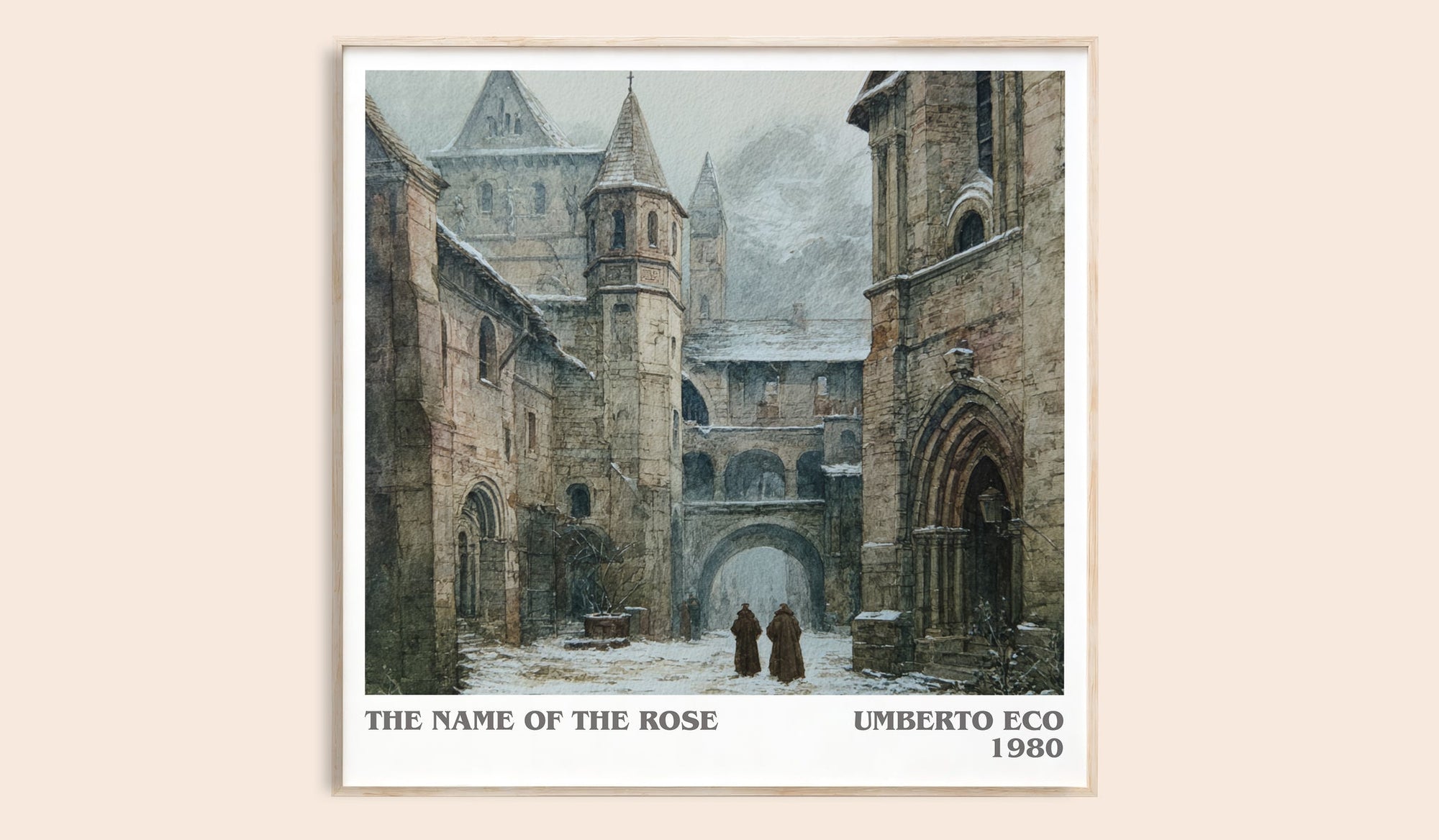 The Name of the Rose literary book poster by Umberto Eco – framed literary art print