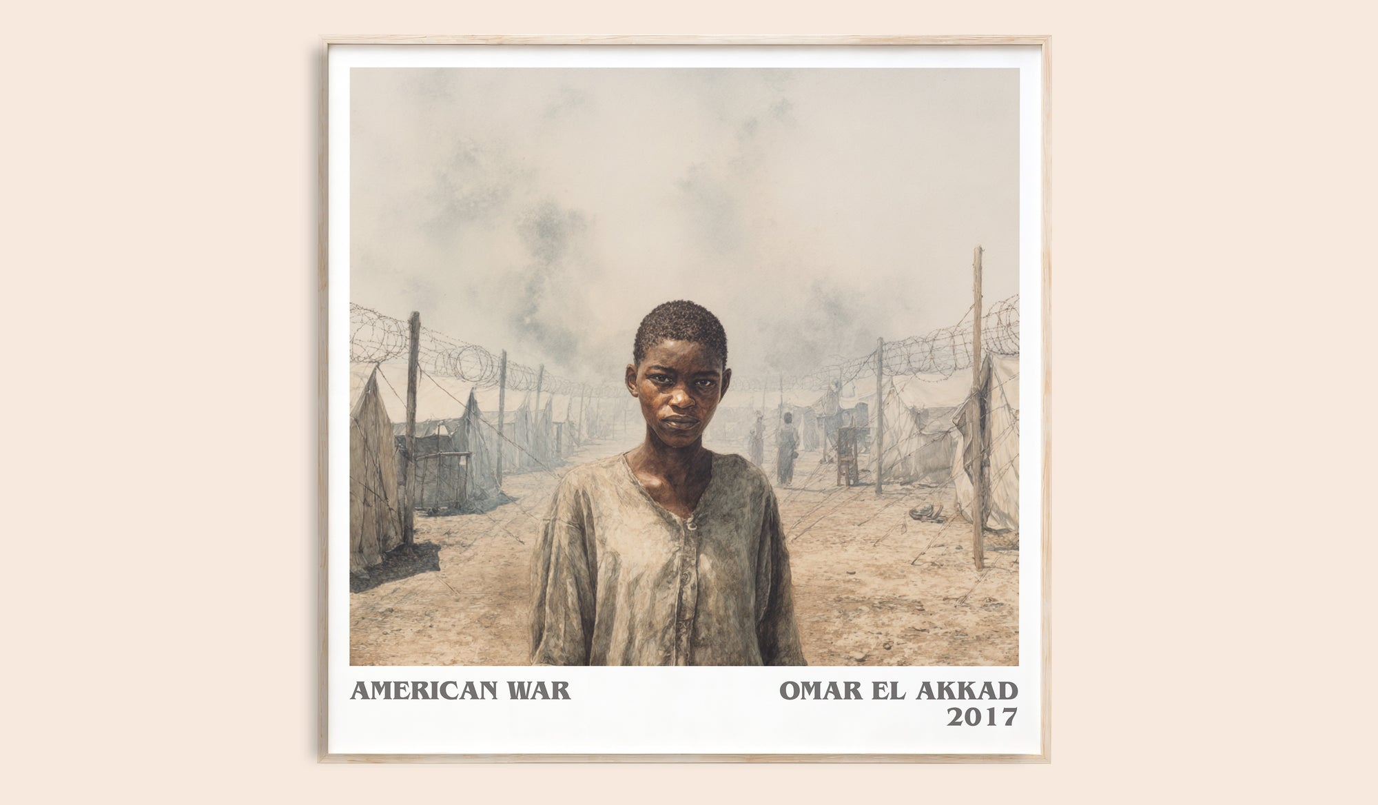 American War literary book poster by Omar El Akkad – framed literary art print