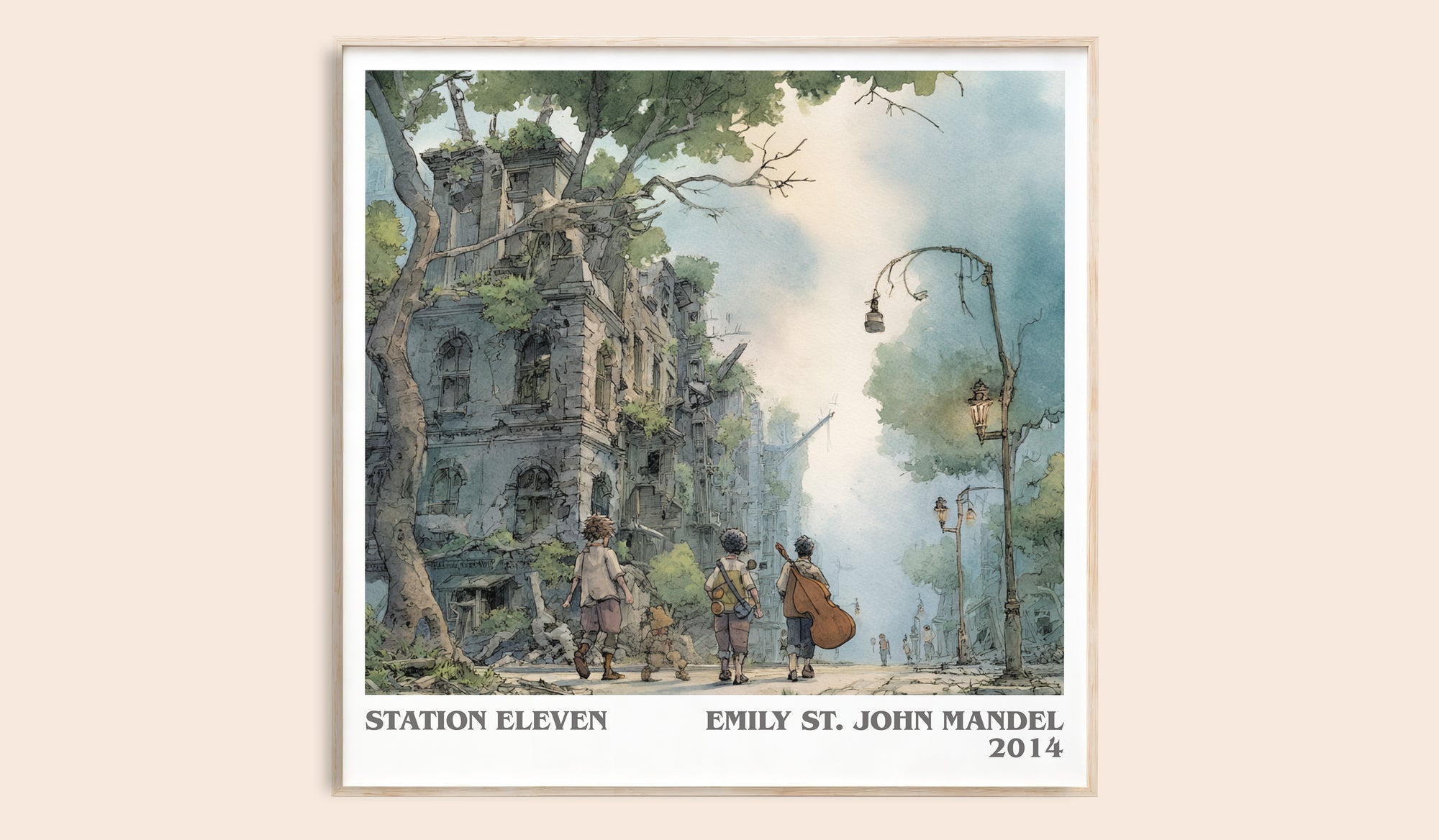 Station Eleven literary book poster by Emily St John Mandel – framed literary art print