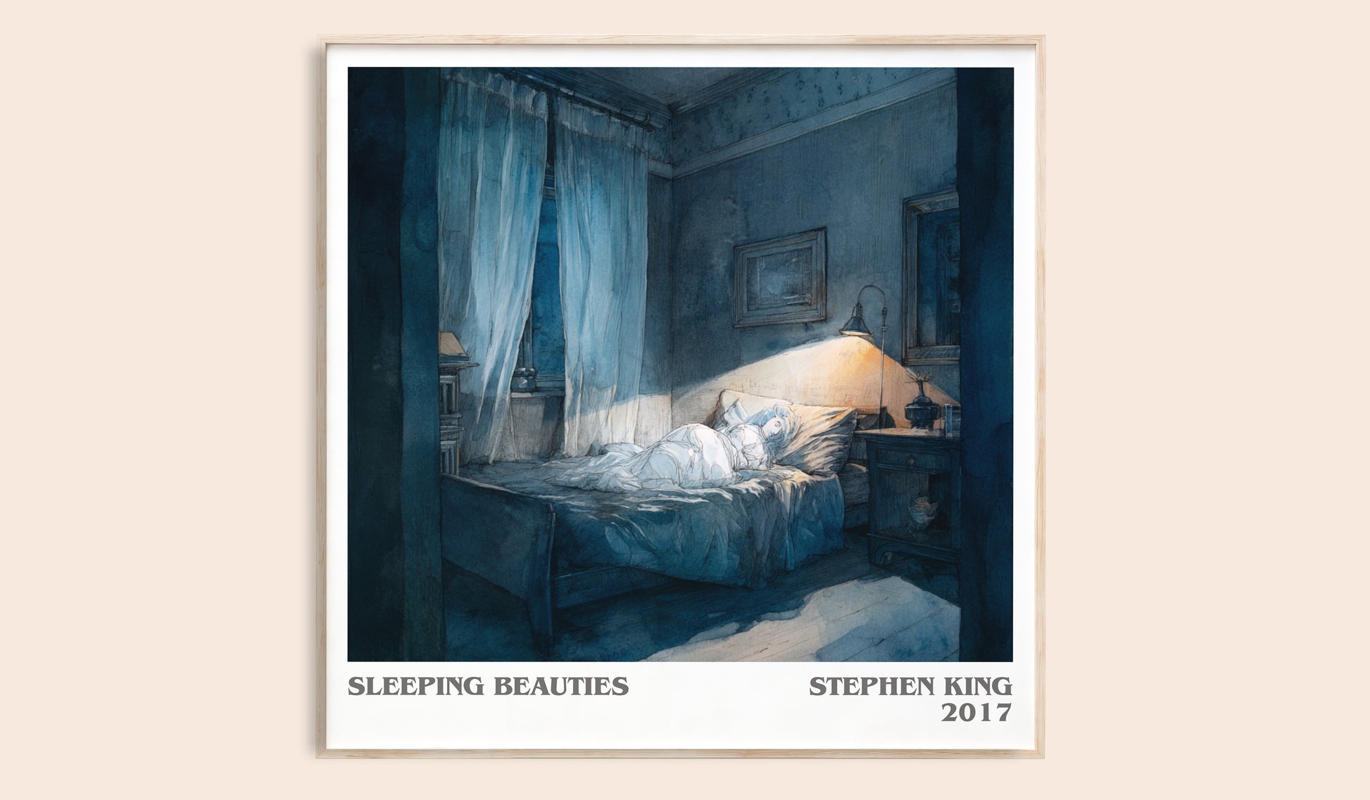 Sleeping Beauties literary book poster by Stephen King – framed literary art print