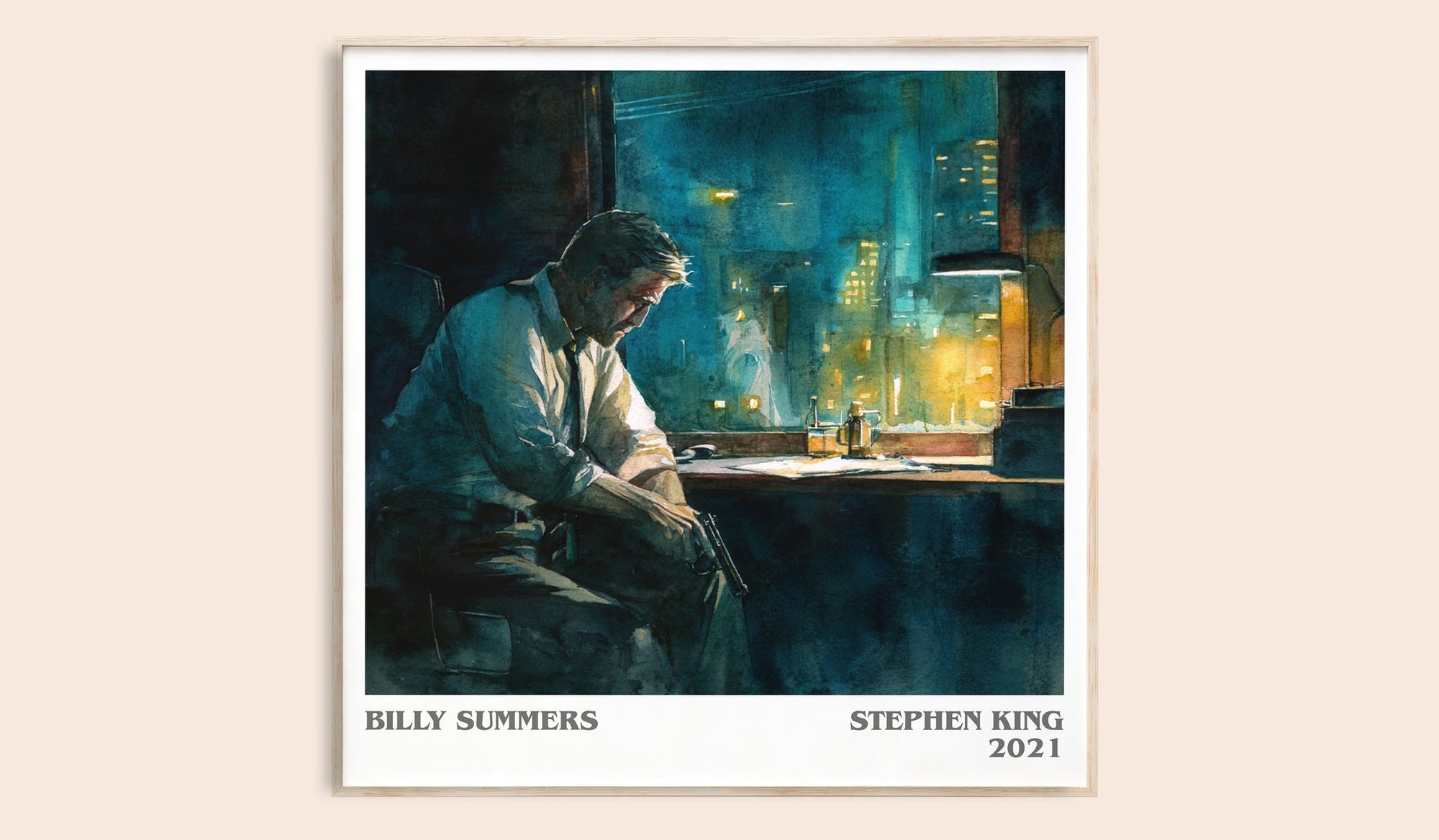 Billy Summers literary book poster by Stephen King – framed literary art print