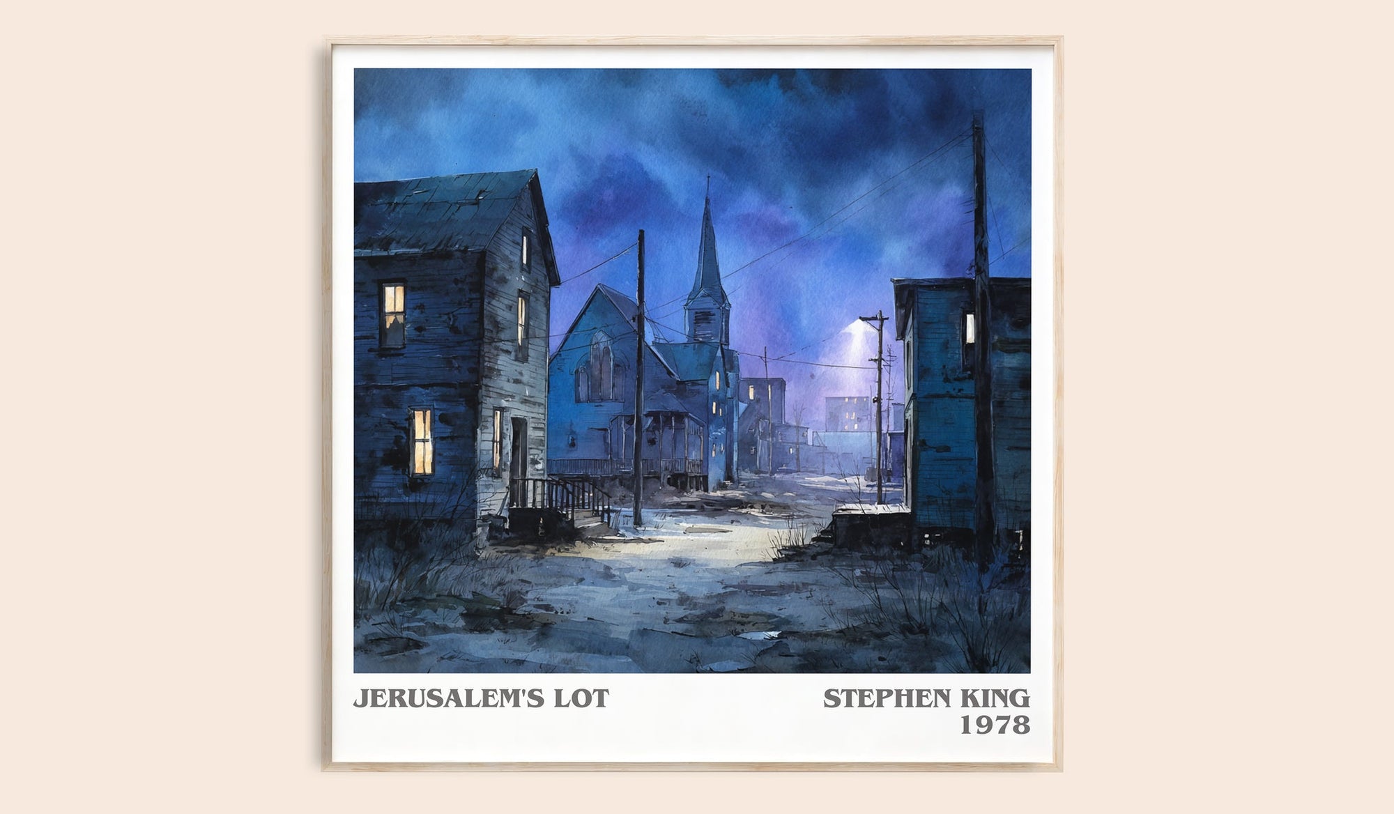 Jerusalem's Lot literary book poster by Stephen King – framed literary art print