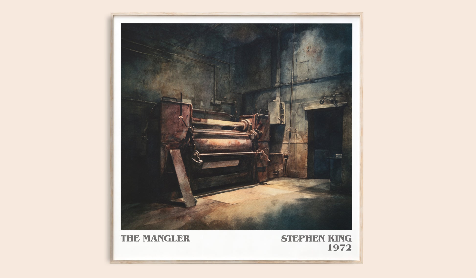 The Mangler literary book poster by Stephen King – framed literary art print