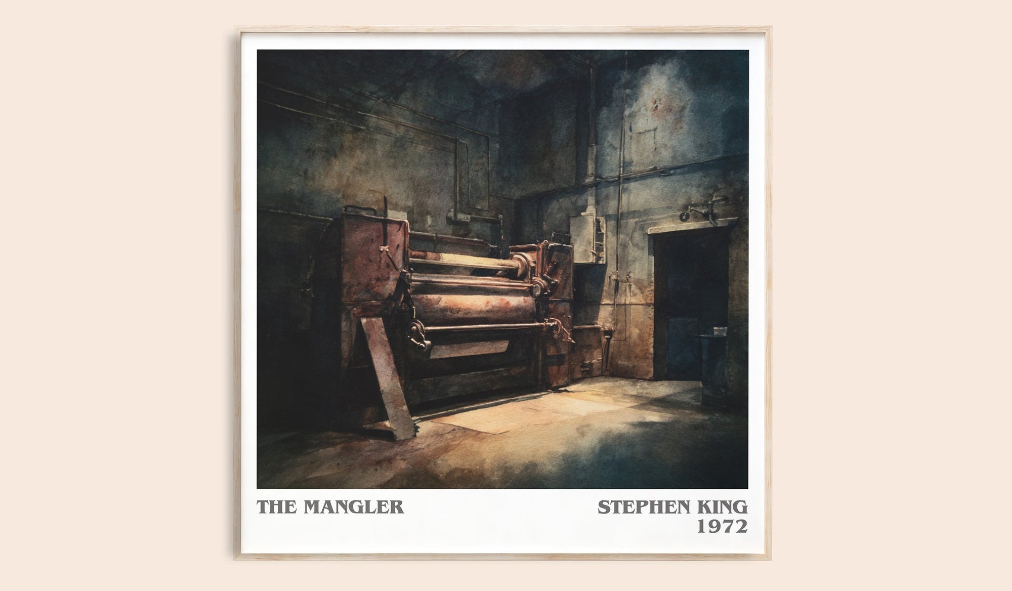 The Mangler literary book poster by Stephen King – framed literary art print