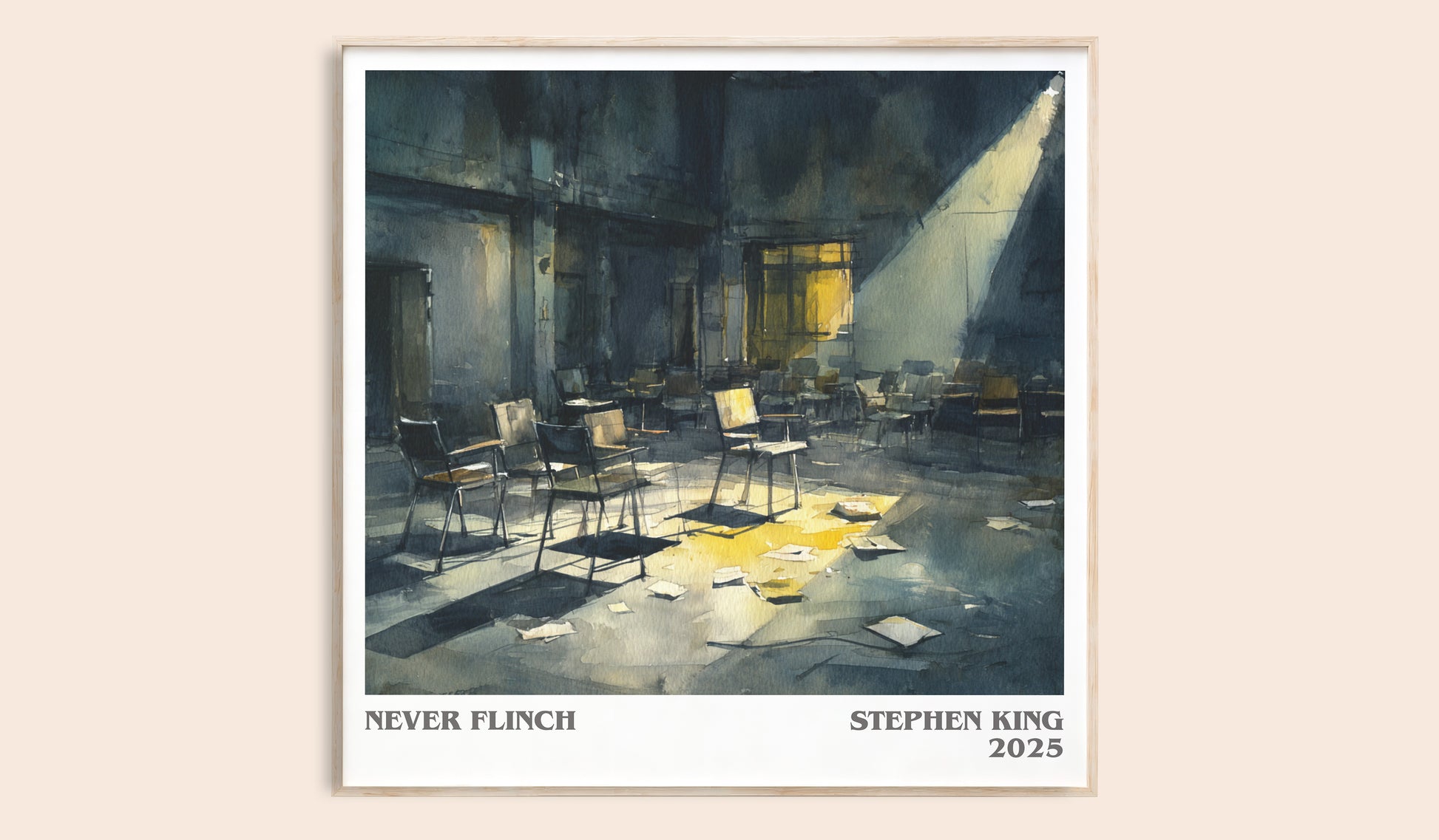Never Flinch literary book poster by Stephen King – framed literary art print