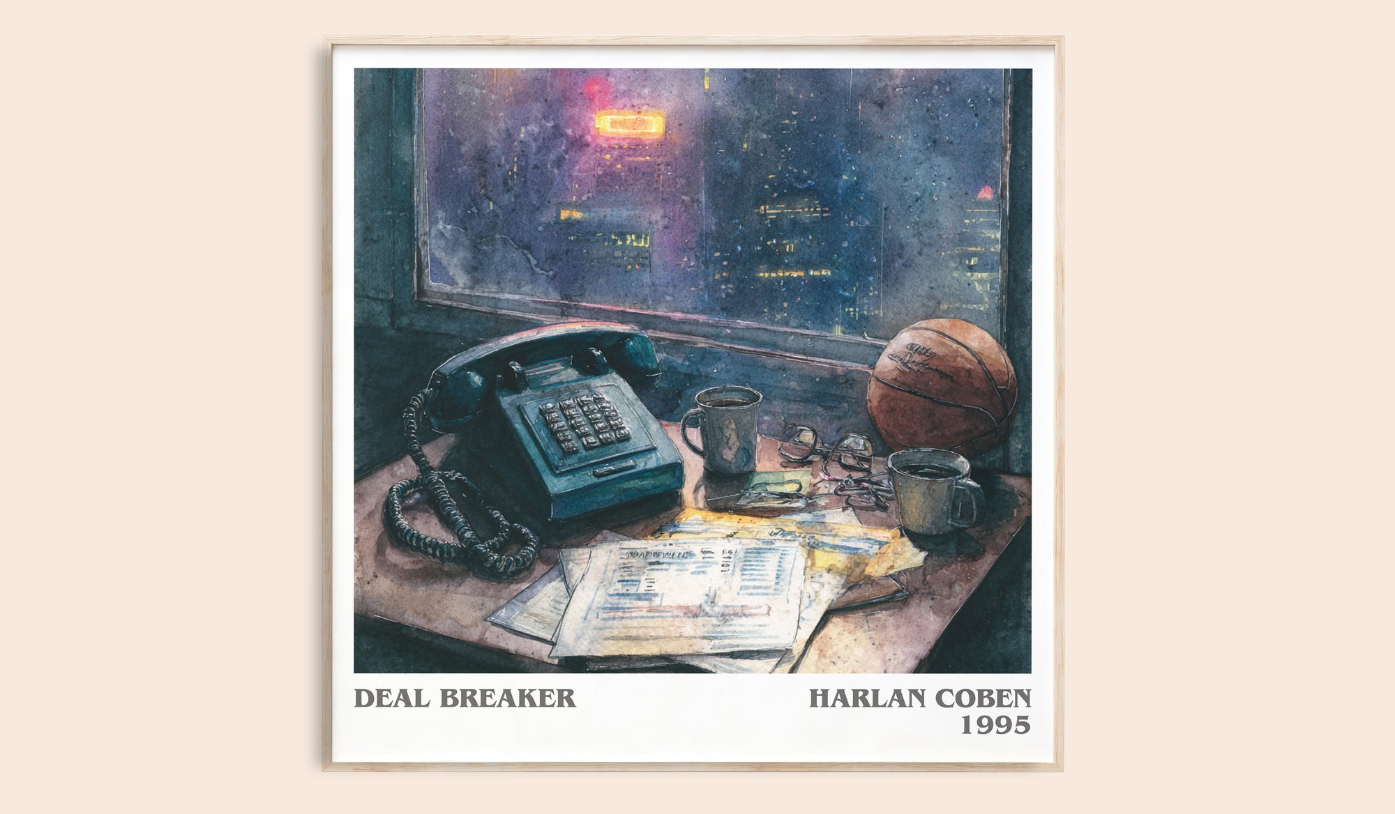 Deal Breaker literary book poster by Harlan Coben – framed literary art print
