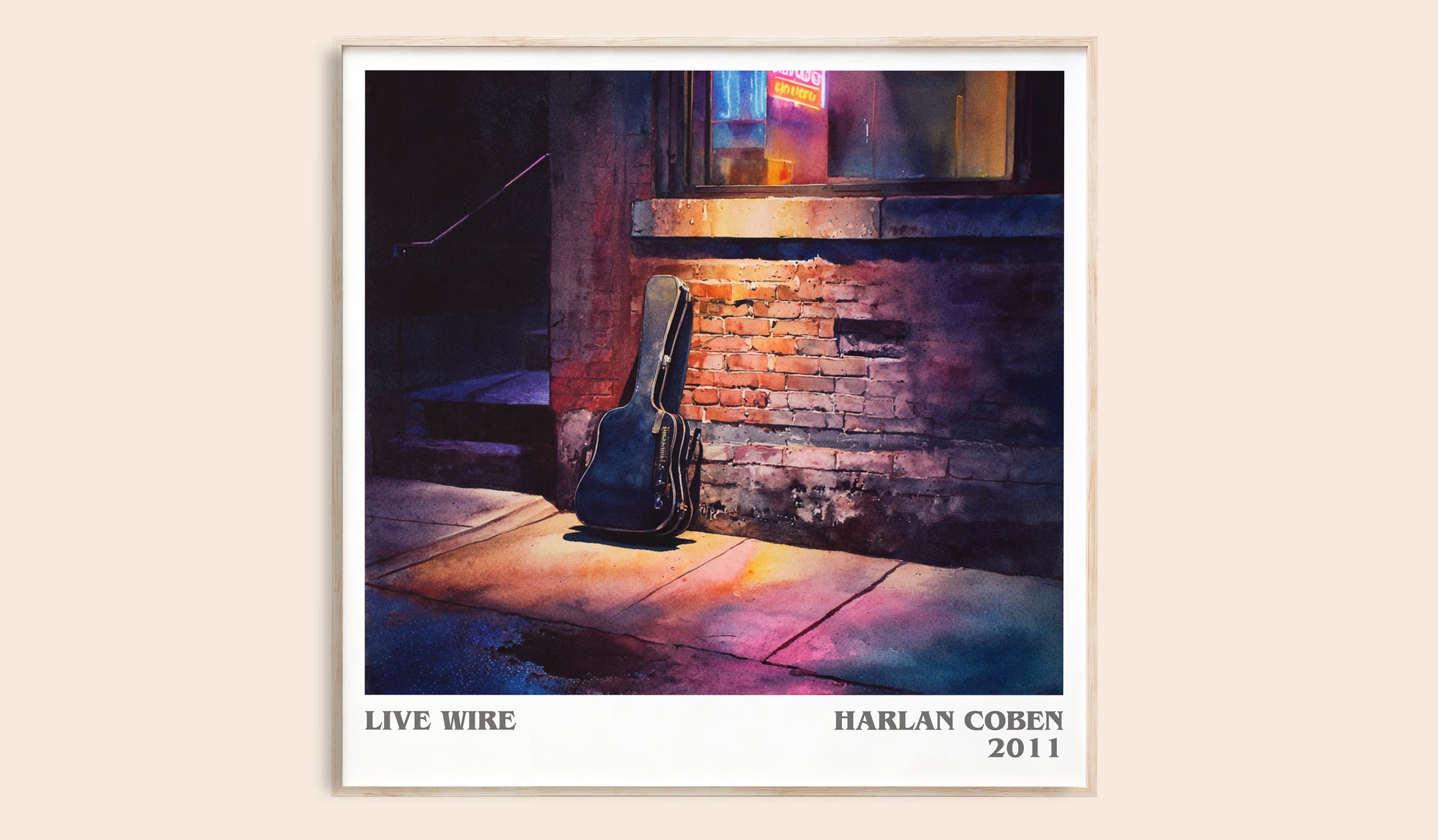 Live Wire literary book poster by Harlan Coben – framed literary art print