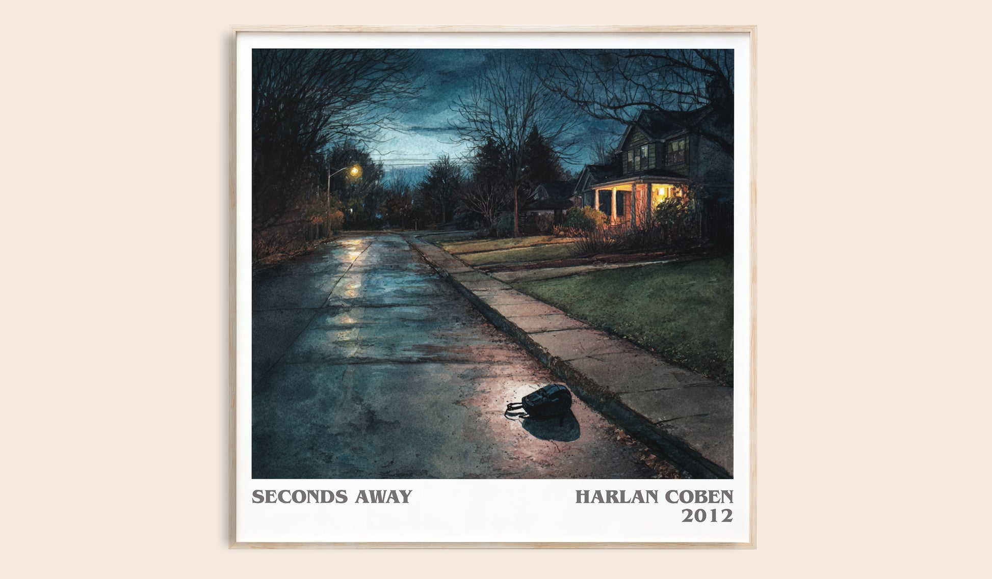Seconds Away literary book poster by Harlan Coben – framed literary art print