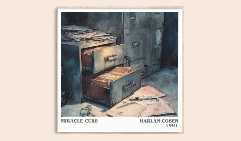 Miracle Cure literary book poster by Harlan Coben – framed literary art print