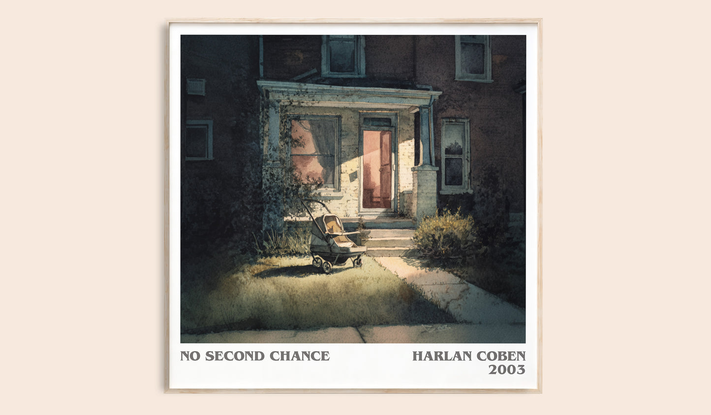 No Second Chance literary book poster by Harlan Coben – framed literary art print