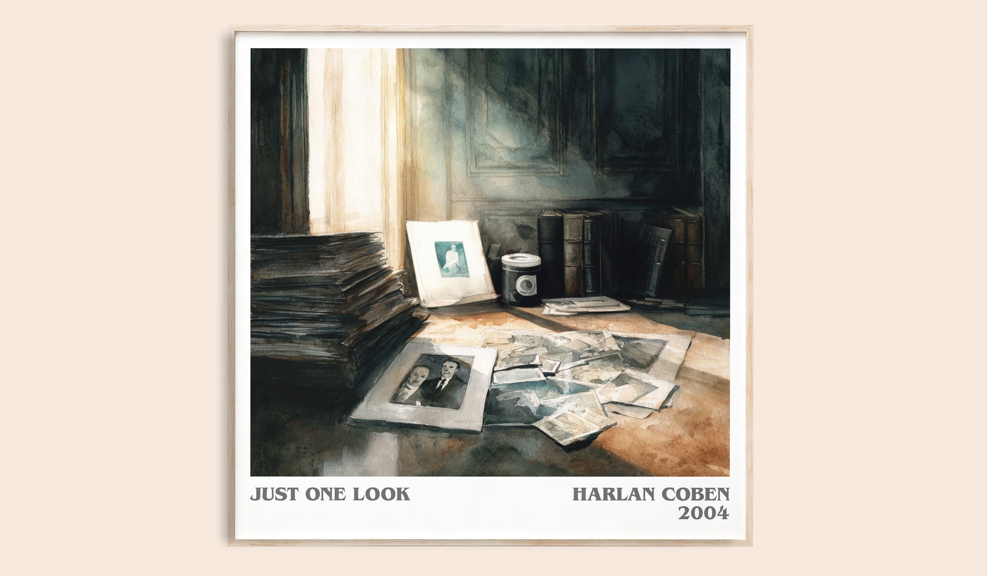 Just One Look literary book poster by Harlan Coben – framed literary art print