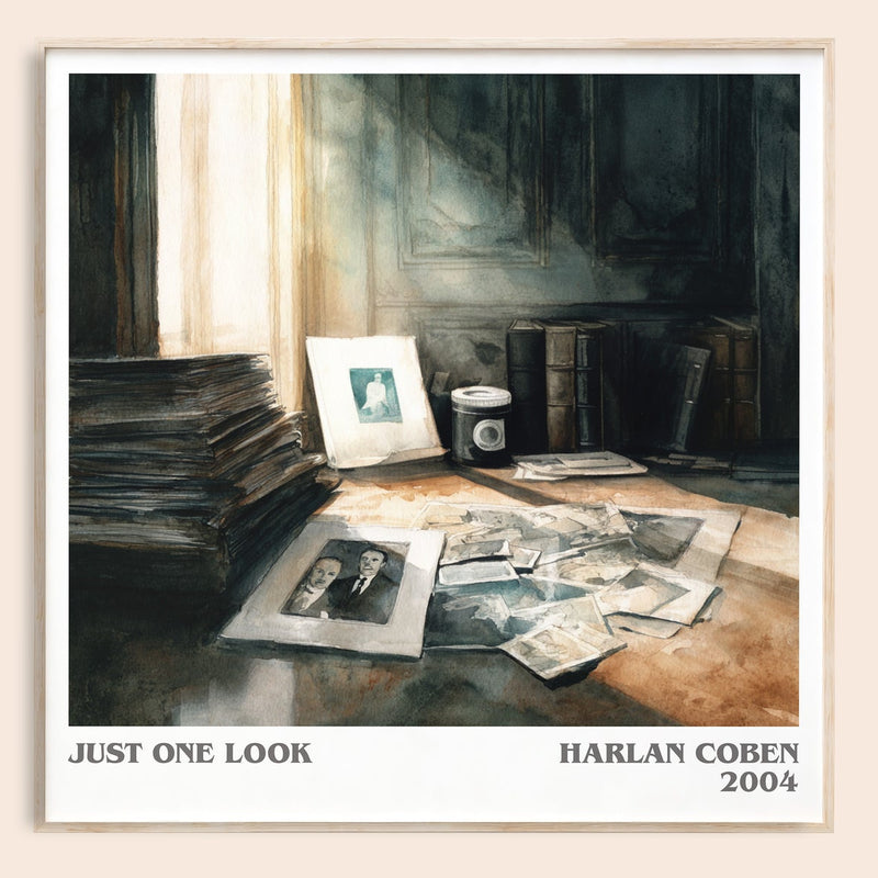 Just One Look literary book poster by Harlan Coben – framed literary art print