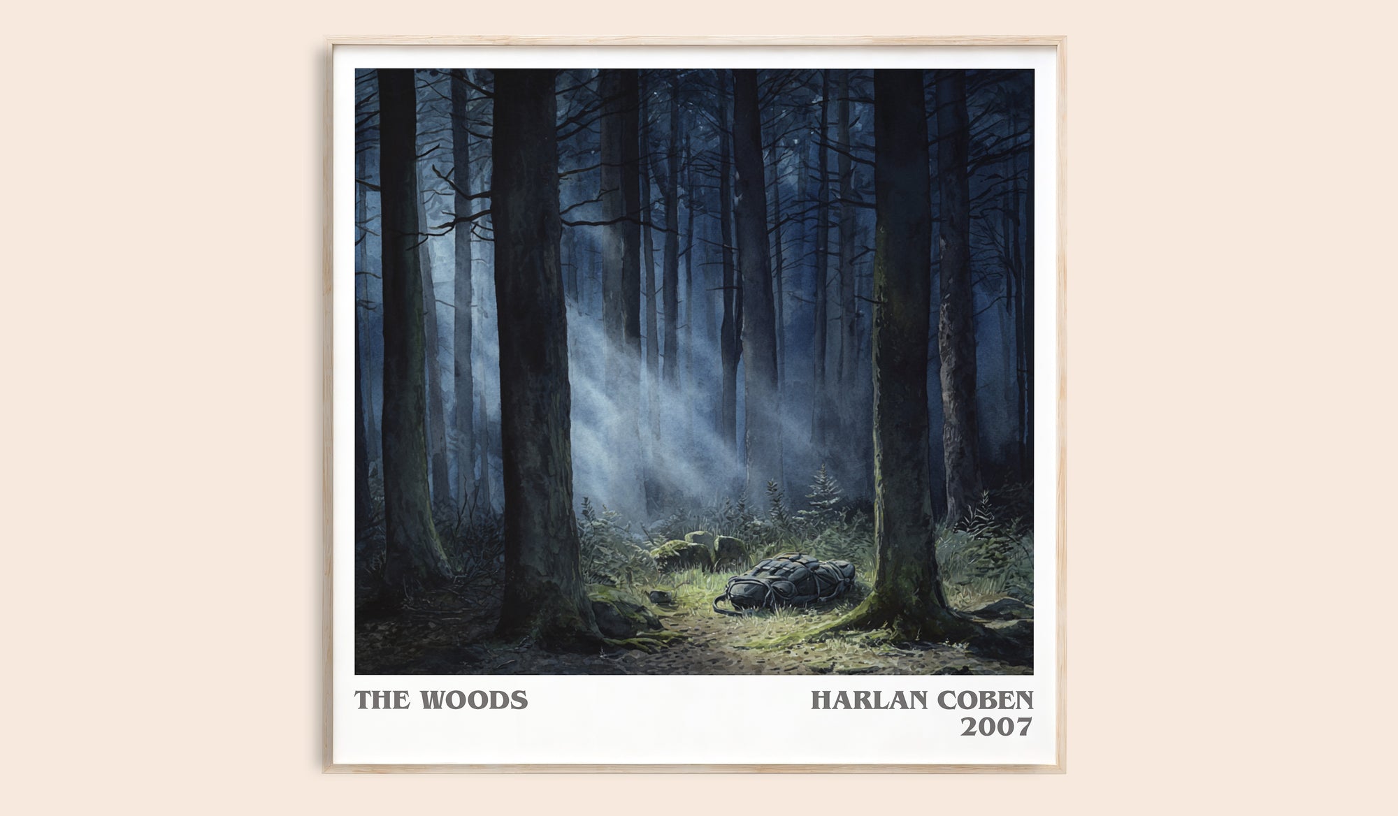 The Woods literary book poster by Harlan Coben – framed literary art print