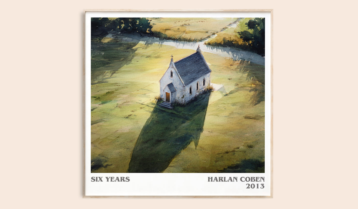 Six Years literary book poster by Harlan Coben – framed literary art print