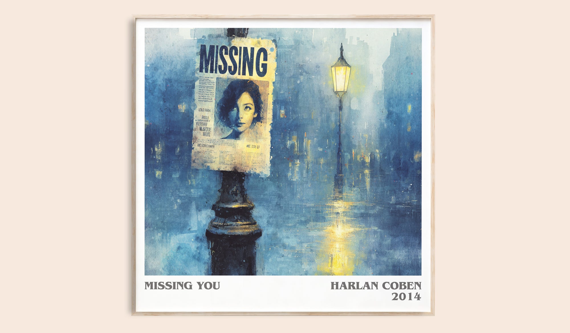 Missing You literary book poster by Harlan Coben – framed literary art print
