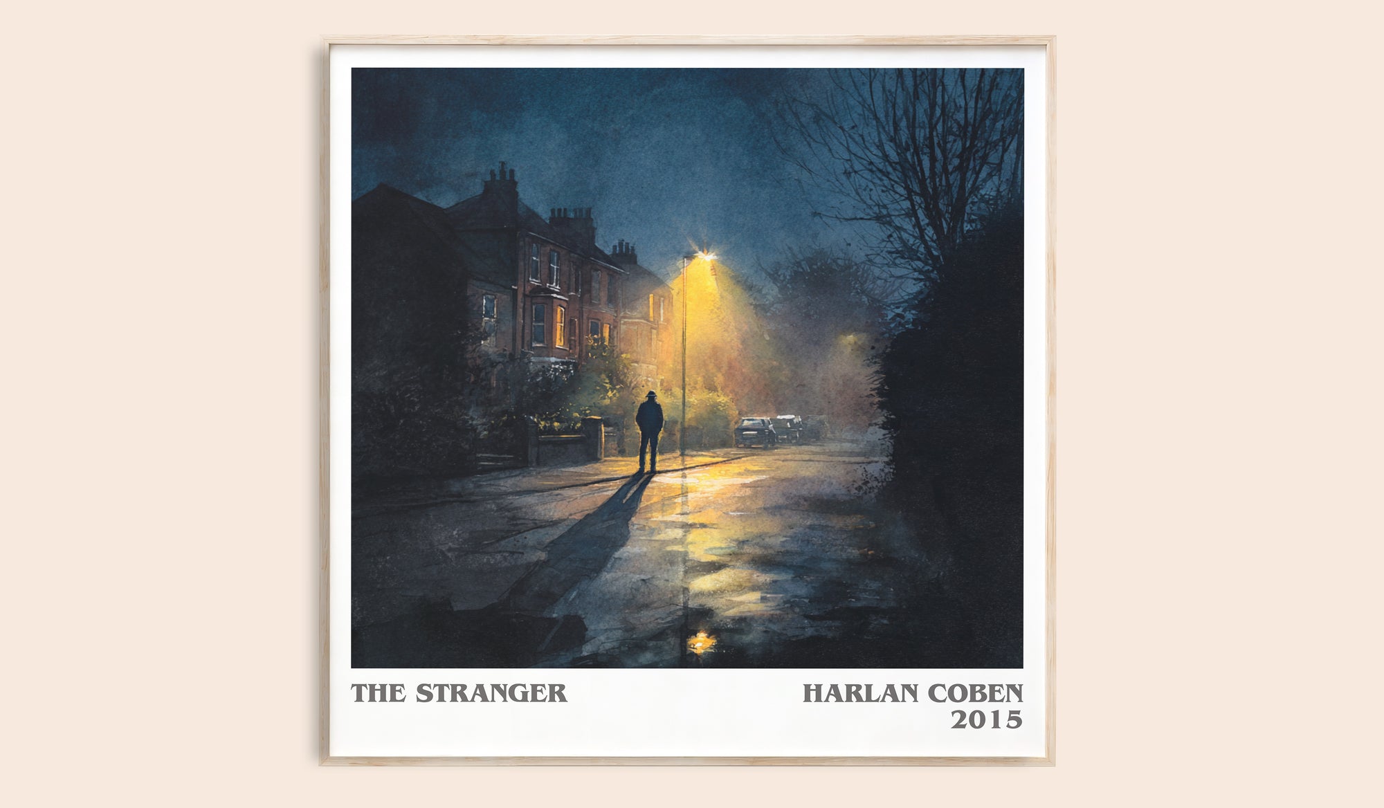 The Stranger literary book poster by Harlan Coben – framed literary art print