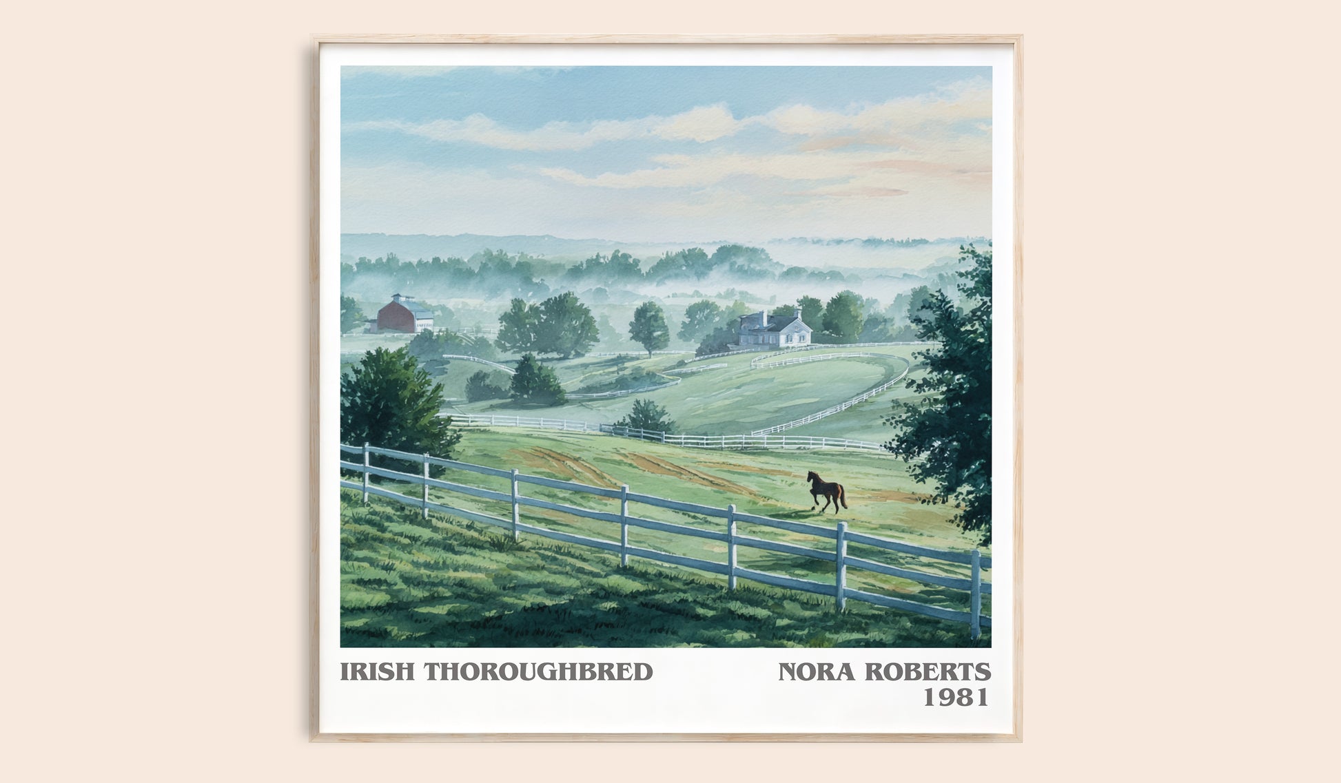 Irish Thoroughbred literary book poster by Nora Roberts – framed literary art print