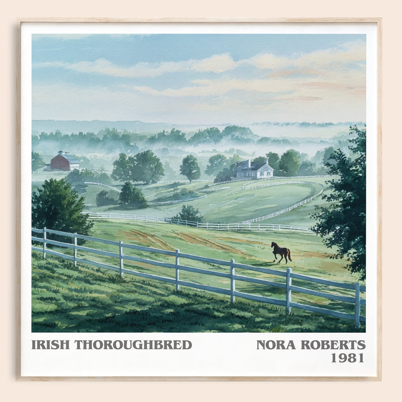 Irish Thoroughbred literary book poster by Nora Roberts – framed literary art print