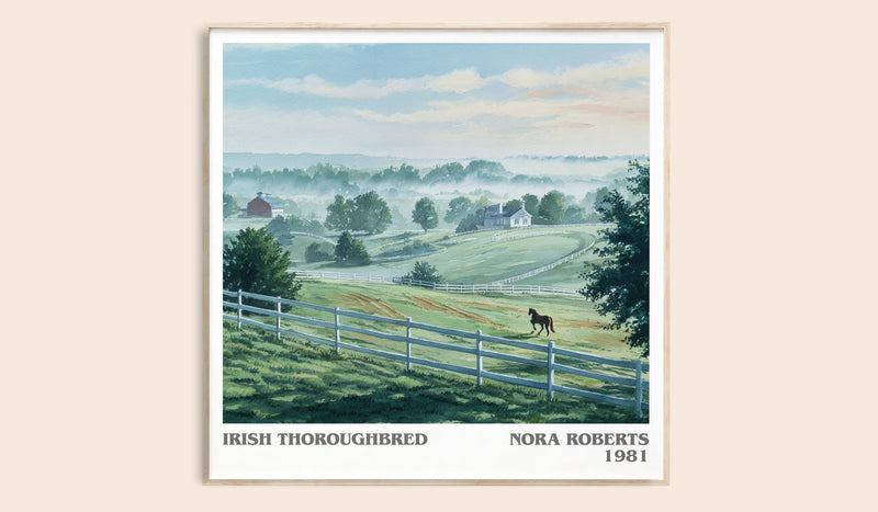 Irish Thoroughbred literary book poster by Nora Roberts – framed literary art print
