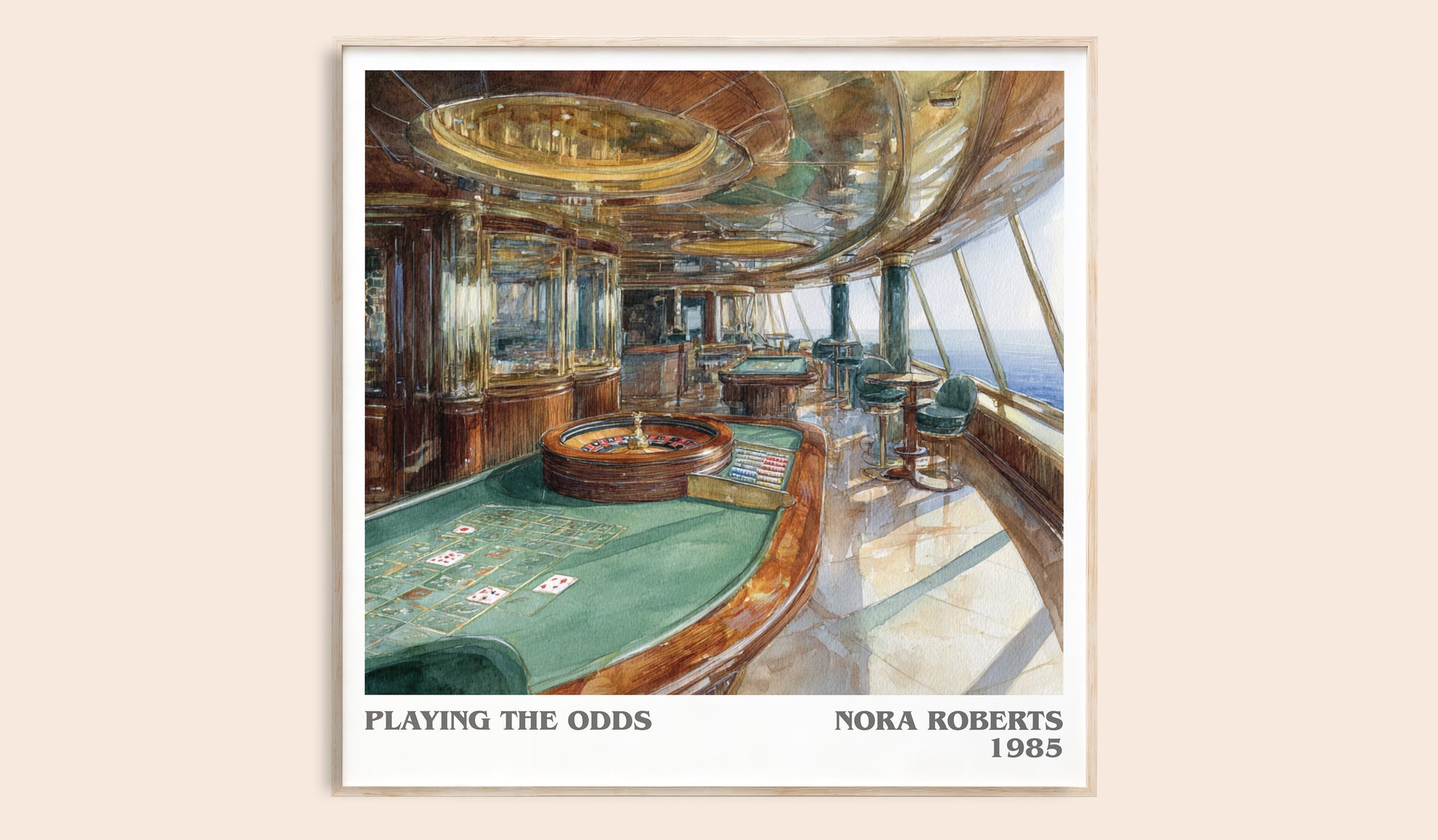 Playing the Odds literary book poster by Nora Roberts – framed literary art print