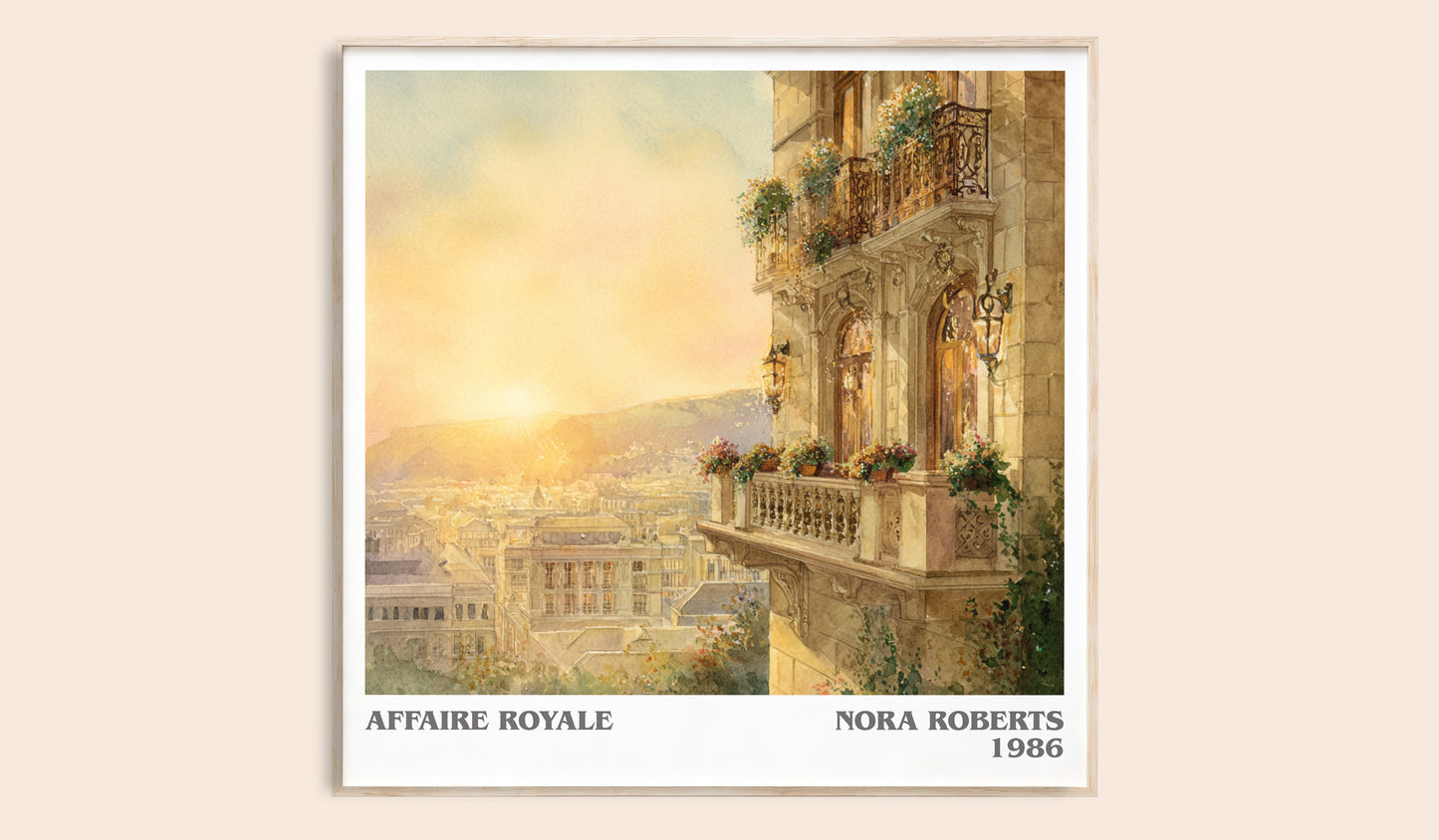 Affaire Royale literary book poster by Nora Roberts – framed literary art print