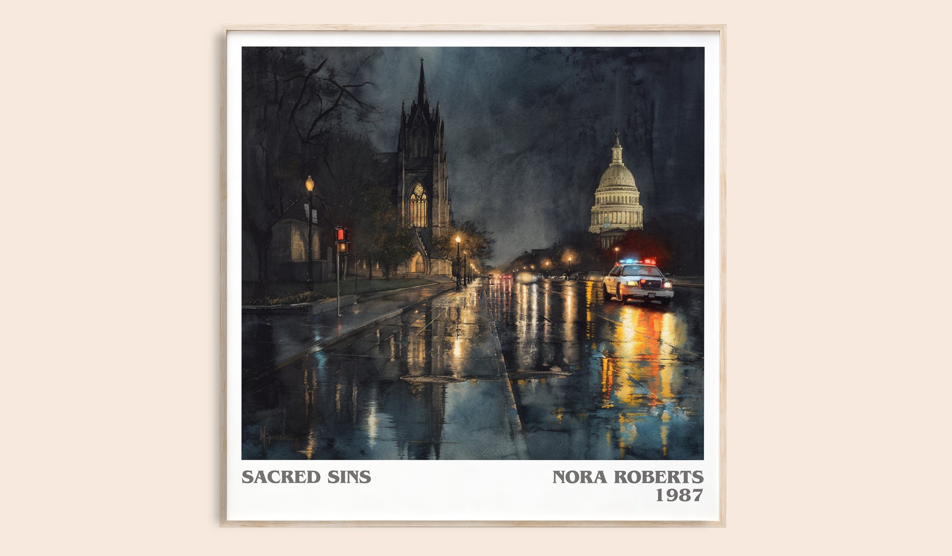Sacred Sins literary book poster by Nora Roberts – framed literary art print