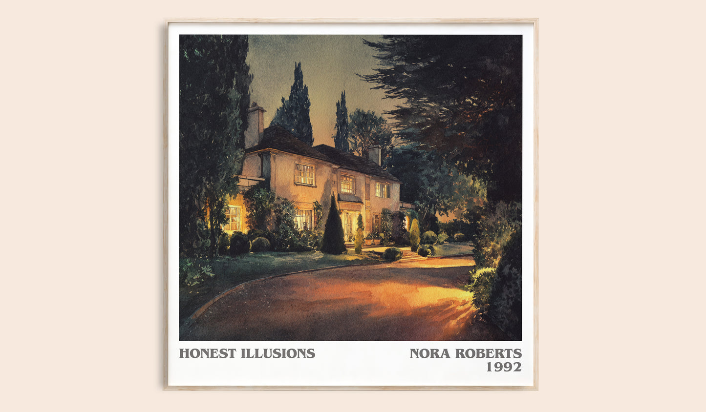 Honest Illusions literary book poster by Nora Roberts – framed literary art print