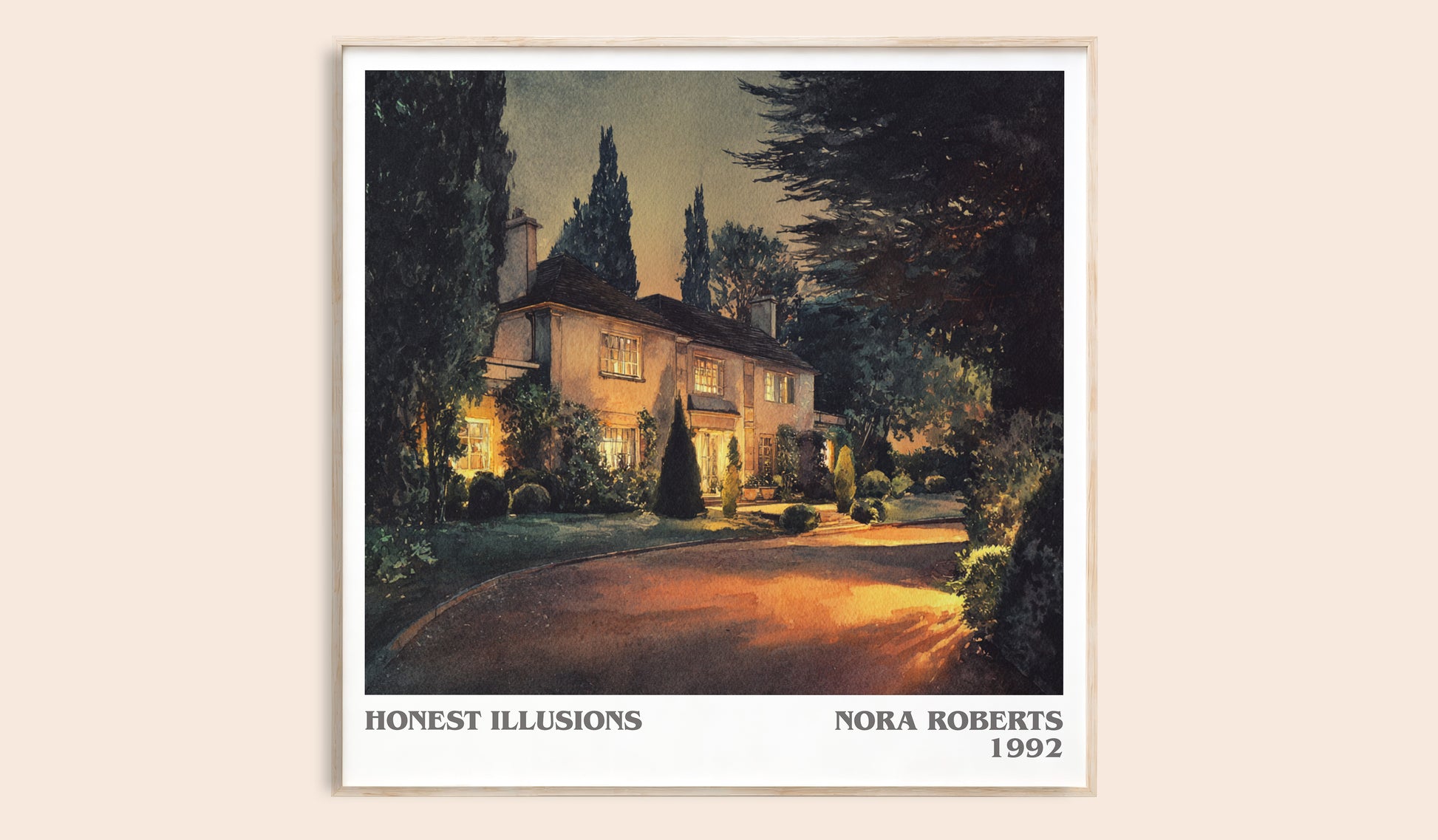 Honest Illusions literary book poster by Nora Roberts – framed literary art print