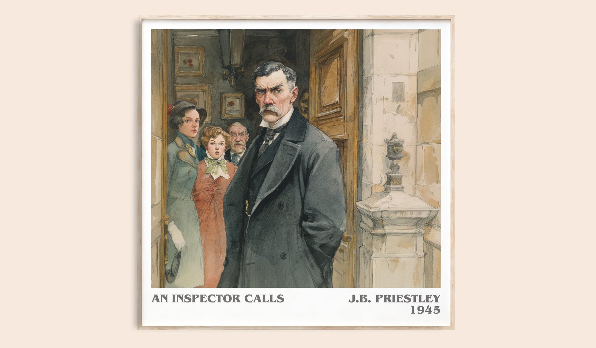 An Inspector Calls literary book poster by J. B. Priestley – framed literary art print