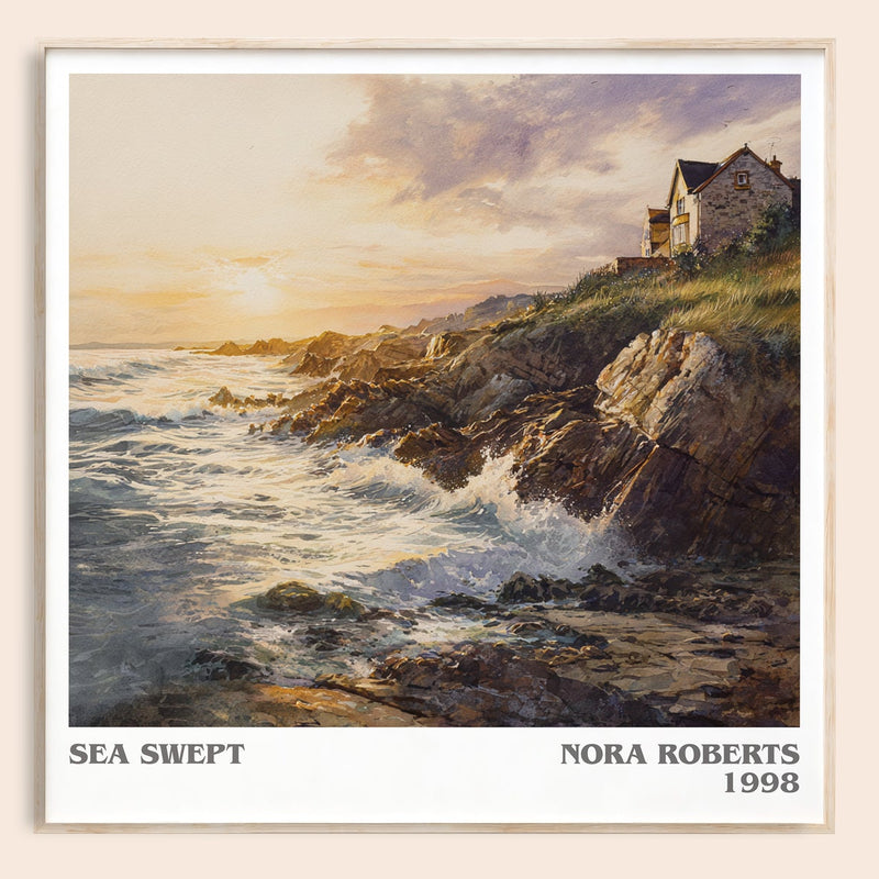 Sea Swept literary book poster by Nora Roberts – framed literary art print