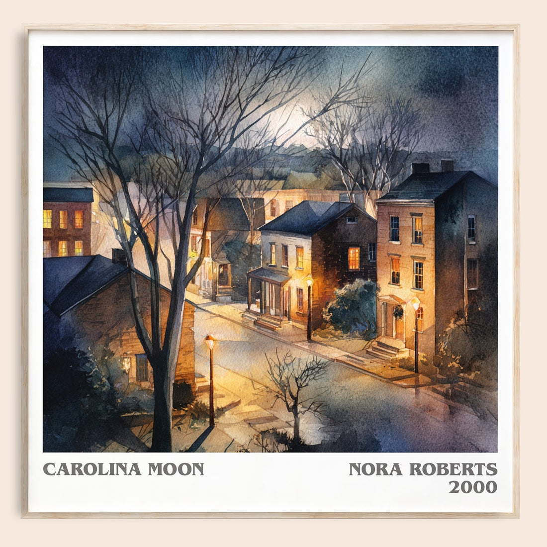 Carolina Moon literary book poster by Nora Roberts – framed literary art print