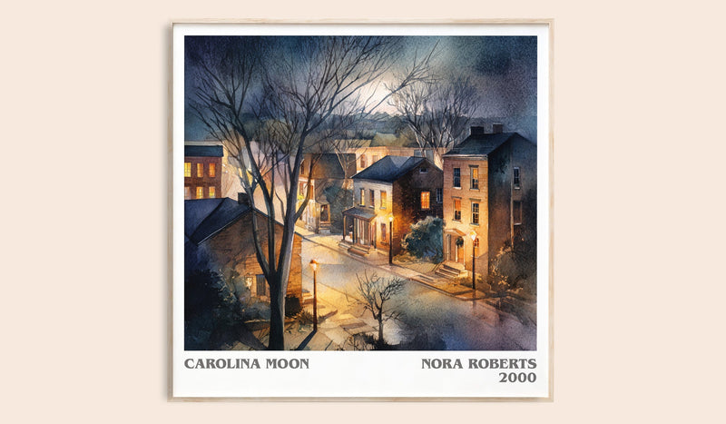 Carolina Moon literary book poster by Nora Roberts – framed literary art print