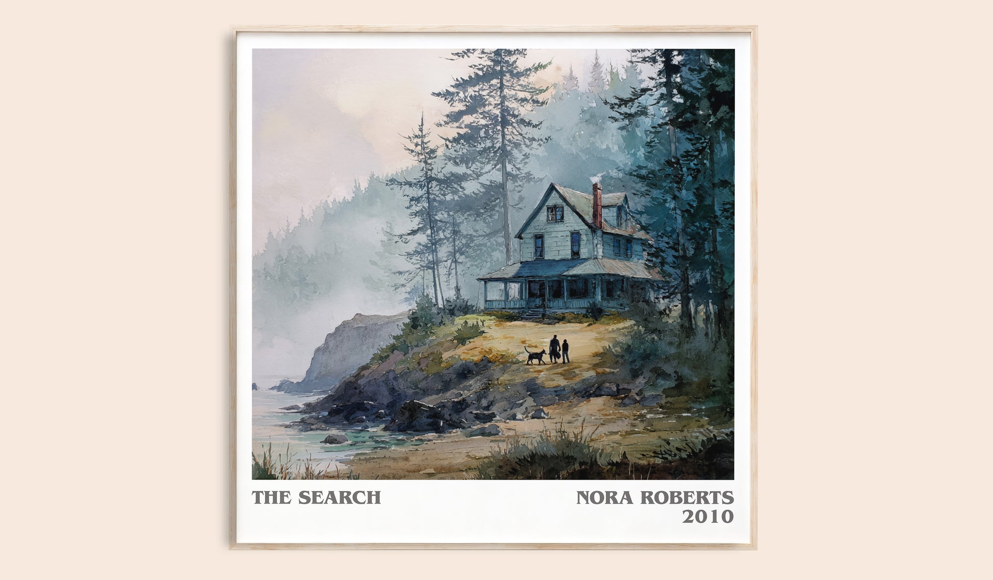 The Search literary book poster by Nora Roberts – framed literary art print