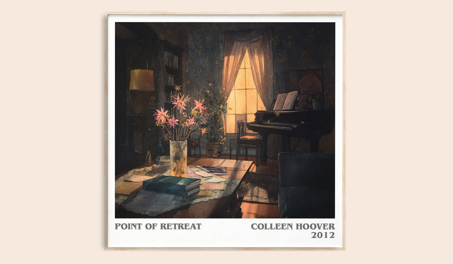 Point Of Retreat literary book poster by Colleen Hoover – framed literary art print